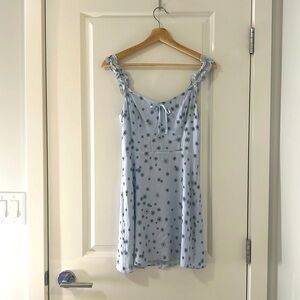 Aritzia Sunday Best Flirt Ruffle Dress Size 0 GLIMMER/OPALINE (Baby Blue)